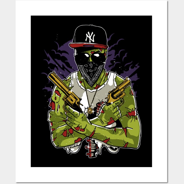 Gangsta Zombie Wall Art by MisfitInVisual